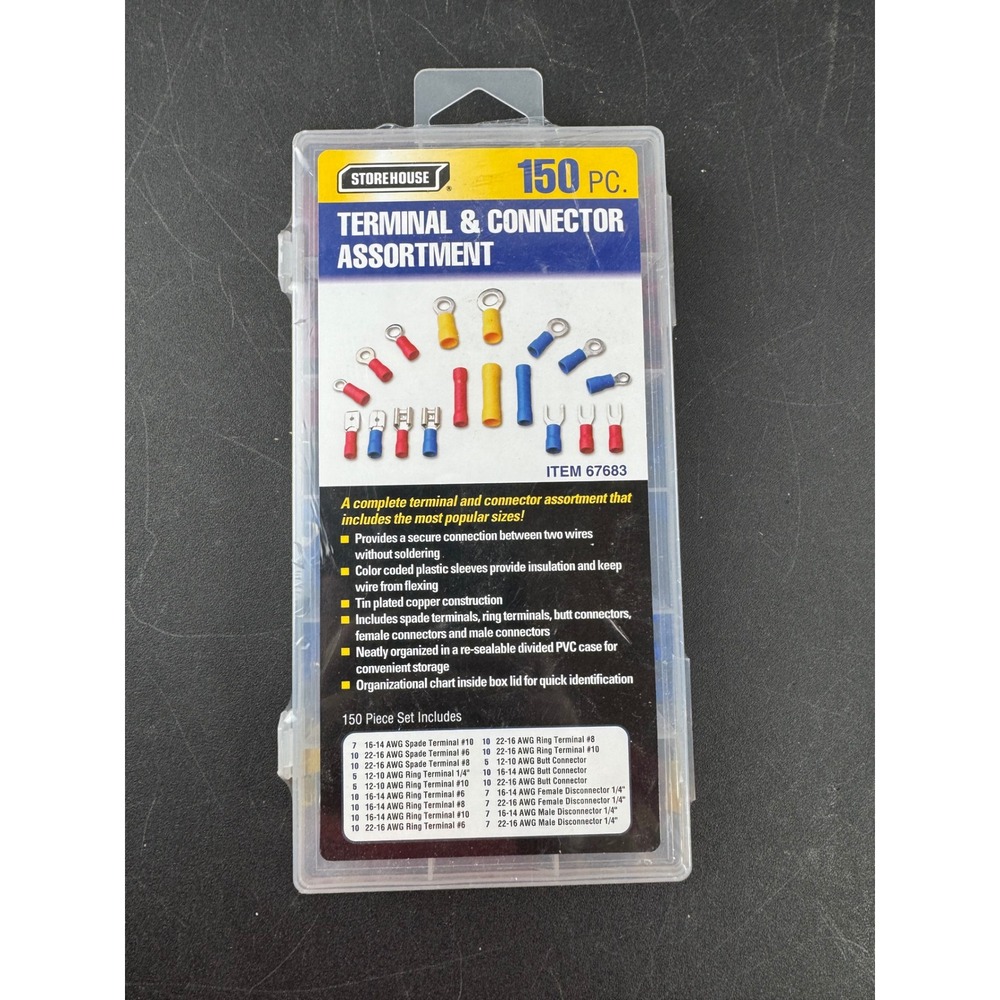 Storehouse‎ 150 Pc Terminal & Connector Assortment Kit Item 67683 New